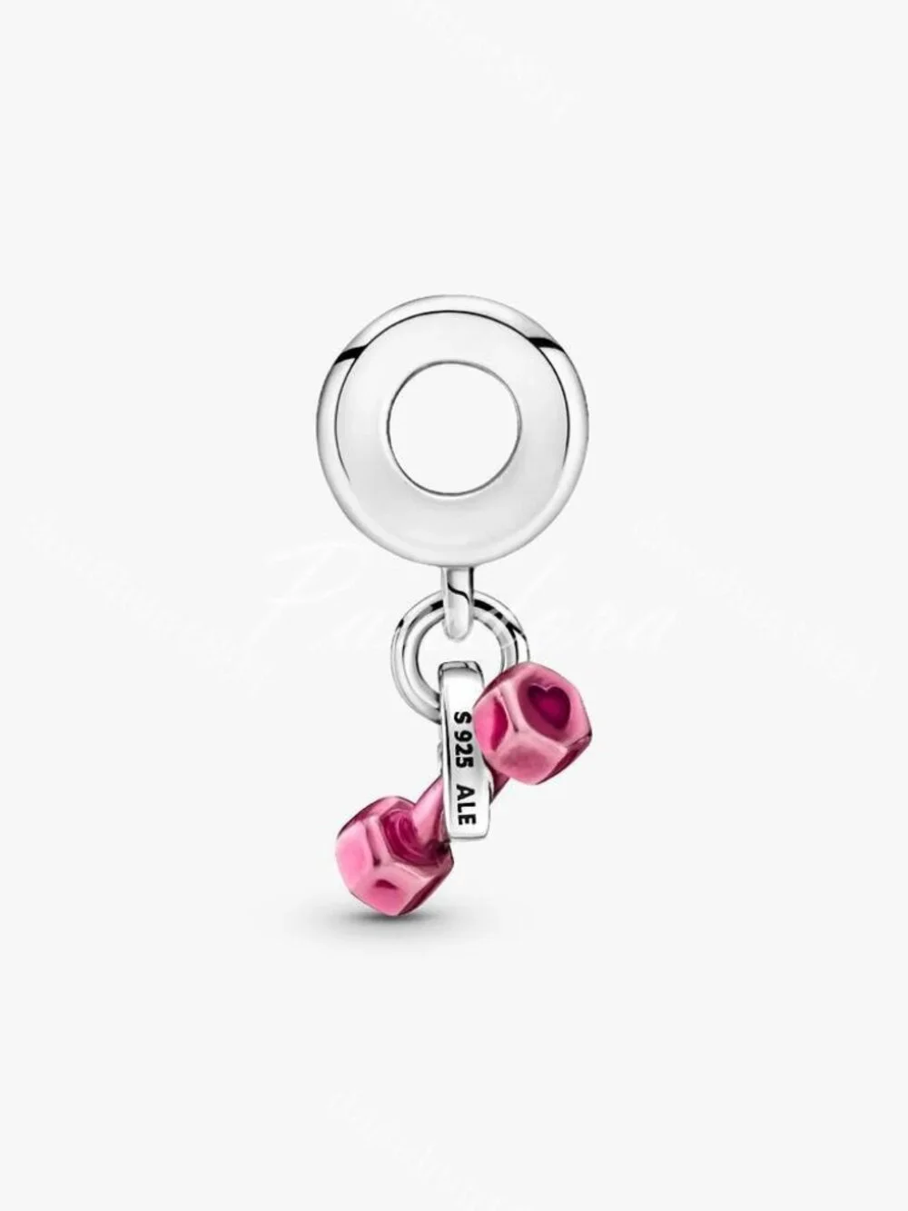 Pandora Dumbbell & Heart Dangle Charm
